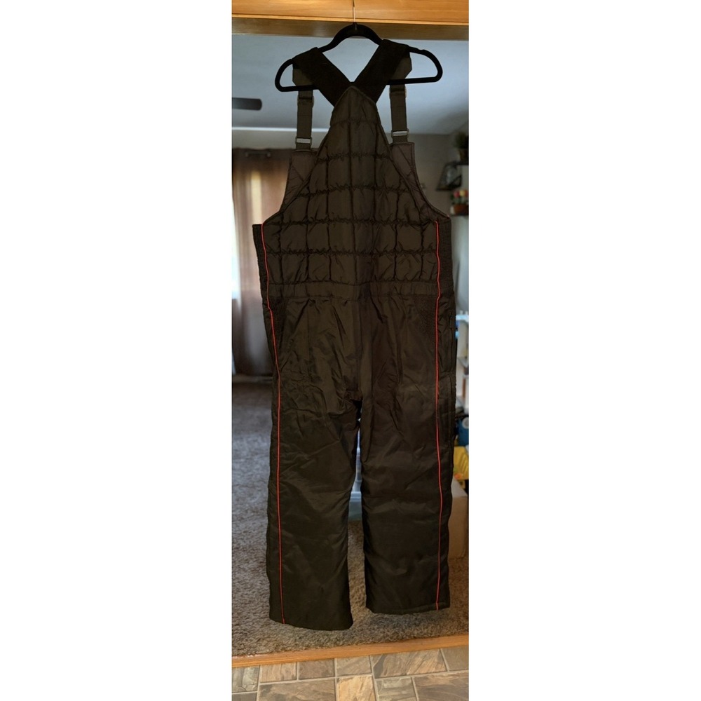 Yamaha Vintage Snow Bibs Mens XL Black Red Insulated Overalls SMB-89MAX-MS
